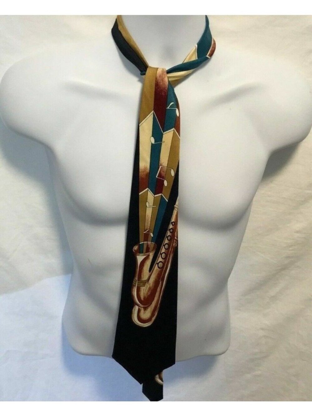 Everyday Musical Instrument Saxophone Mens Tie 100% Silk